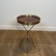 Tripod Side Table in Brass with Mahogany Top and Openwork Gallery. St. Trava
