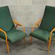 Pair of green armchairs by Antonin Suman for Ton Bystrice (Thonet) year 1960