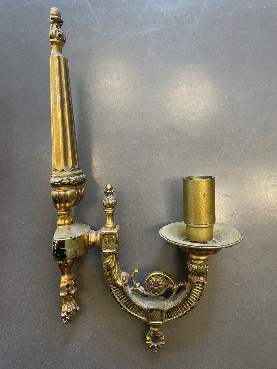 Pair of Art Deco gilt bronze wall sconces