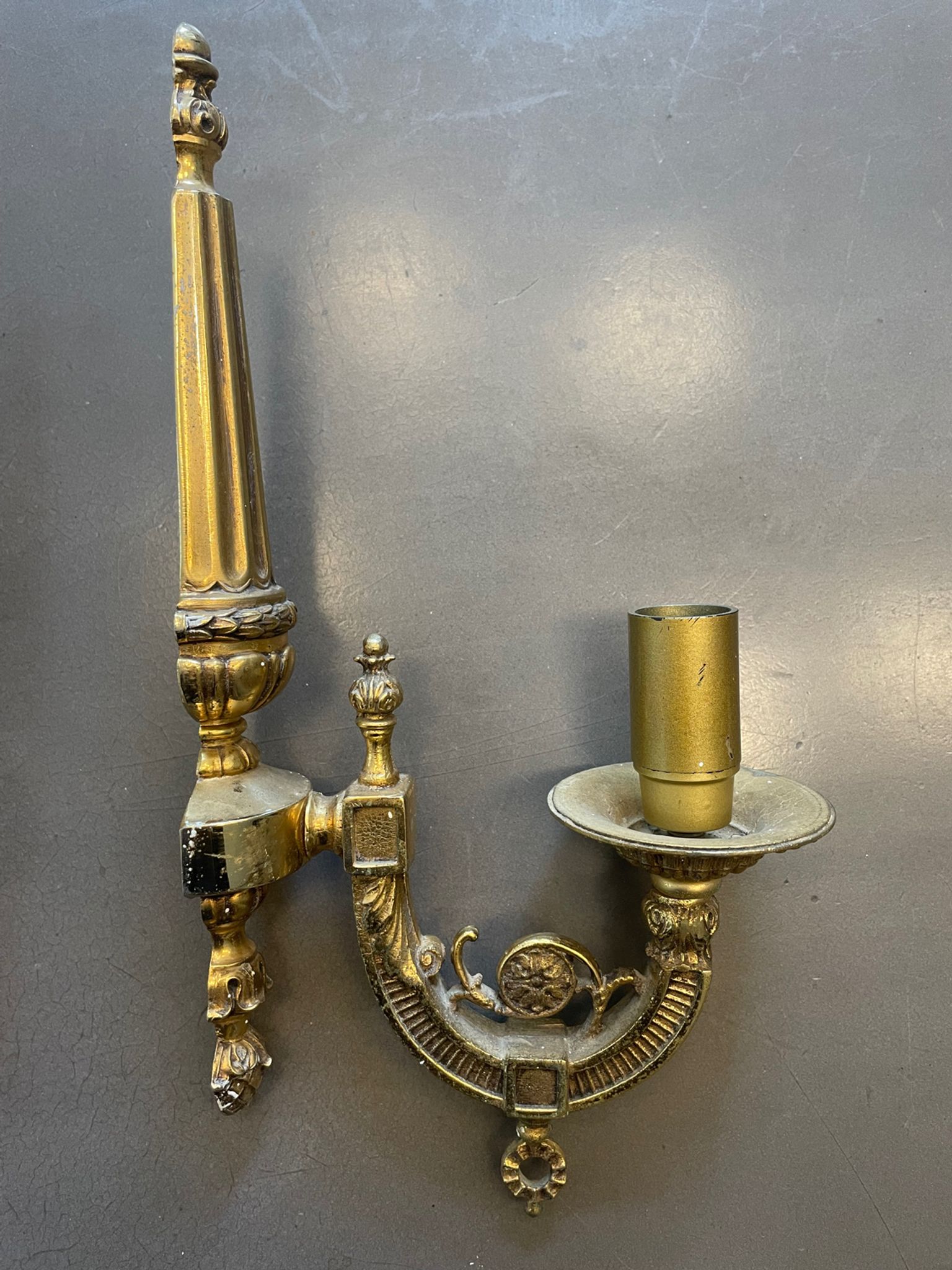 Pair of Art Deco gilt bronze wall sconces