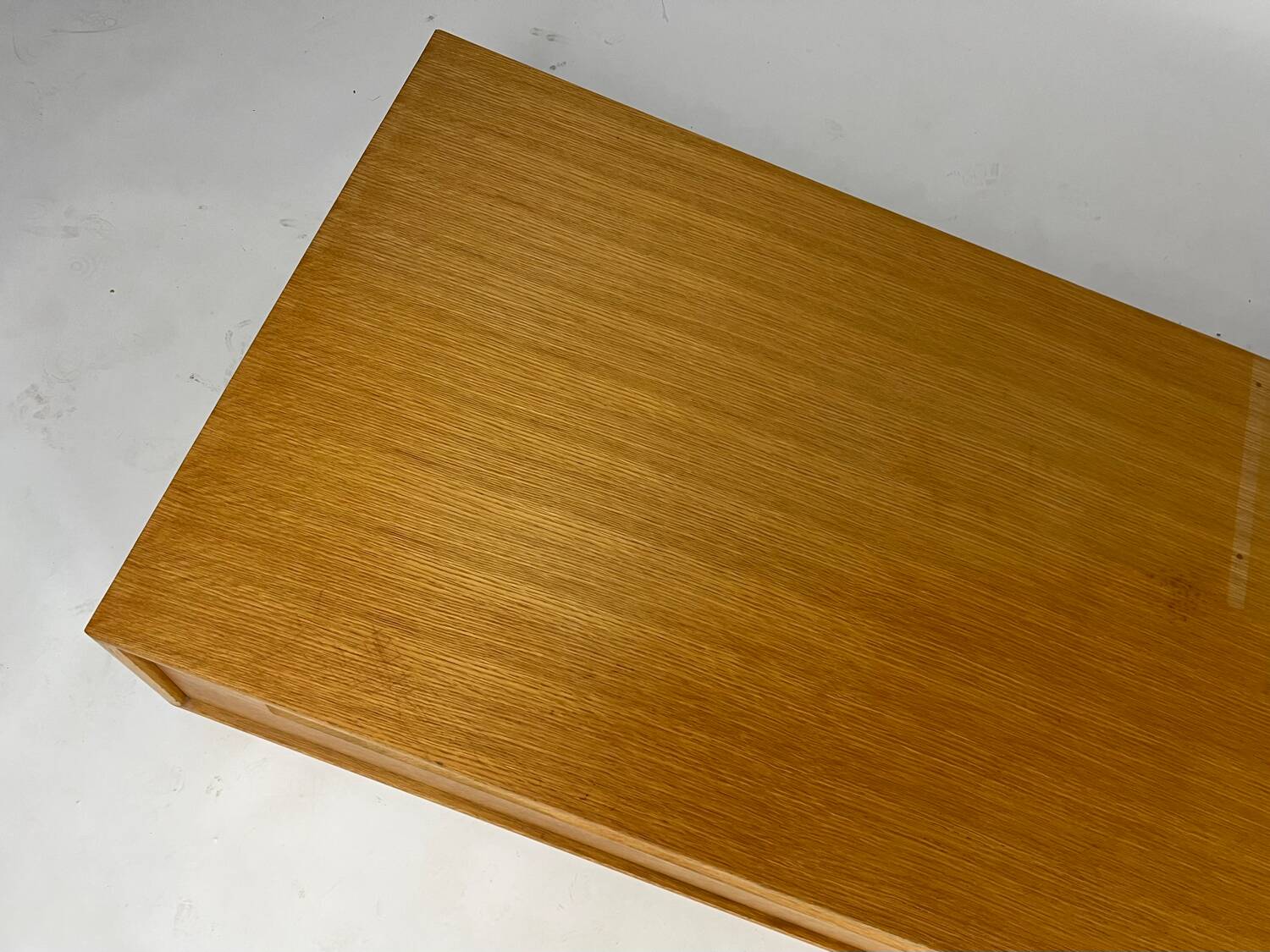 Meuble TV HiFi phono vintage bas chêne WK milieu du siècle années 60