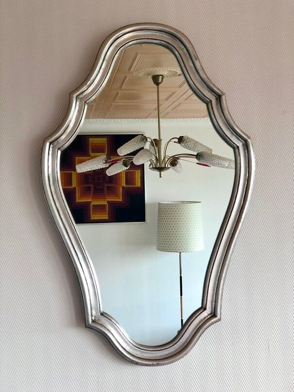 Silver baroque mirror 66x42cm