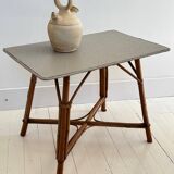 Rattan and wood table