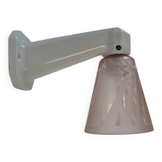 Vintage Art Deco pink glass wall light