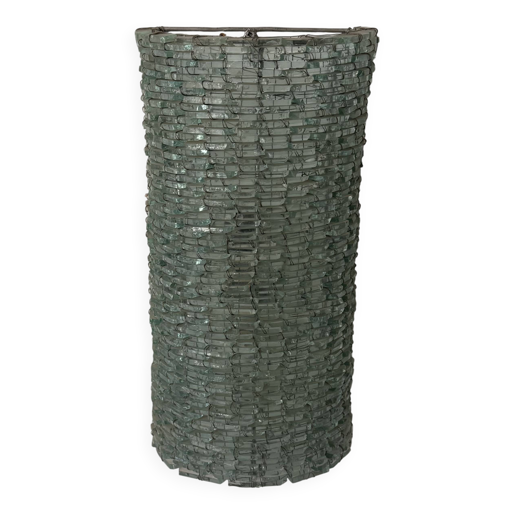 Vintage XL glass and metal wall light, France 1960