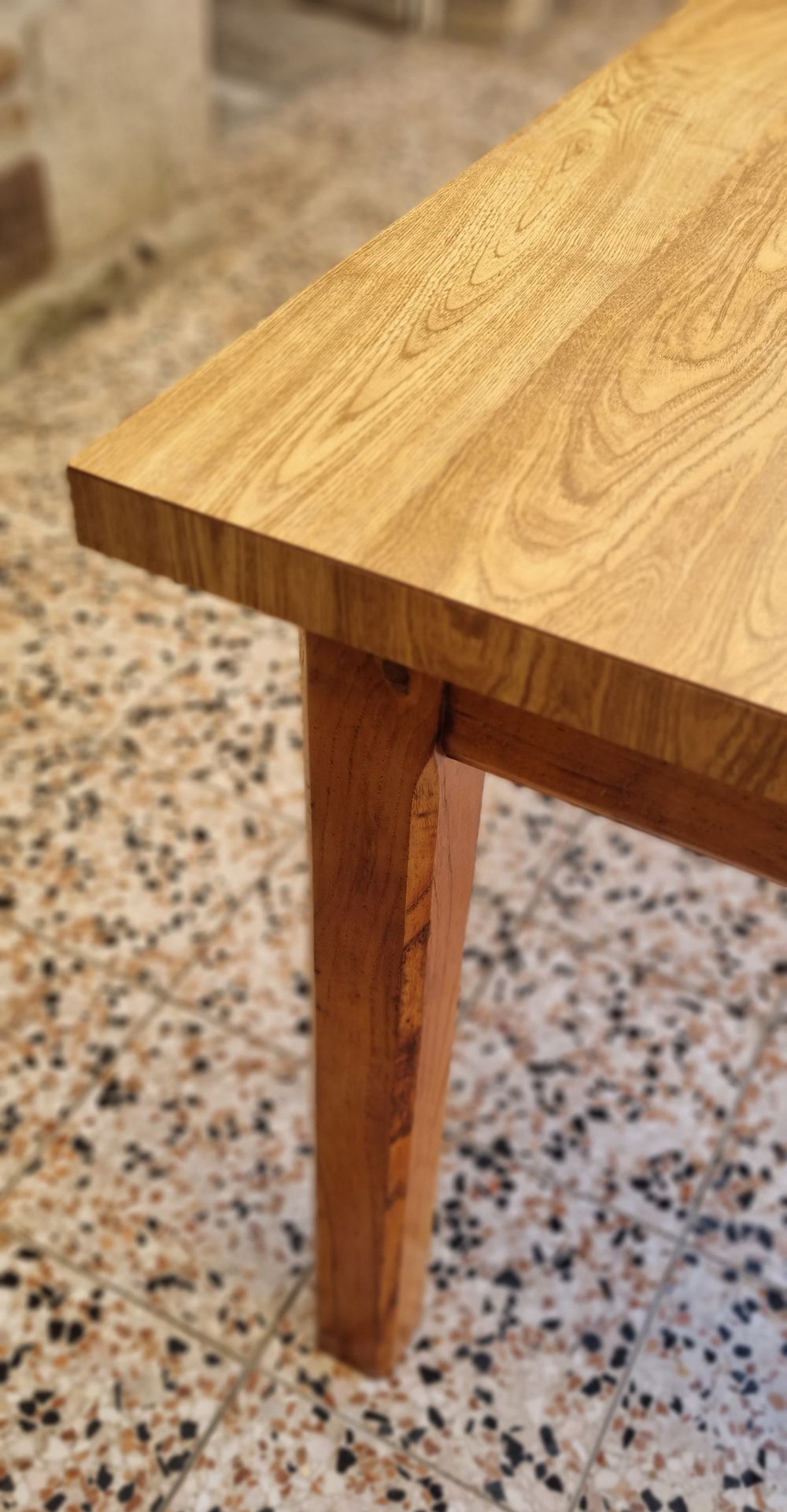 Table formica imitation wood, vintage, 70s