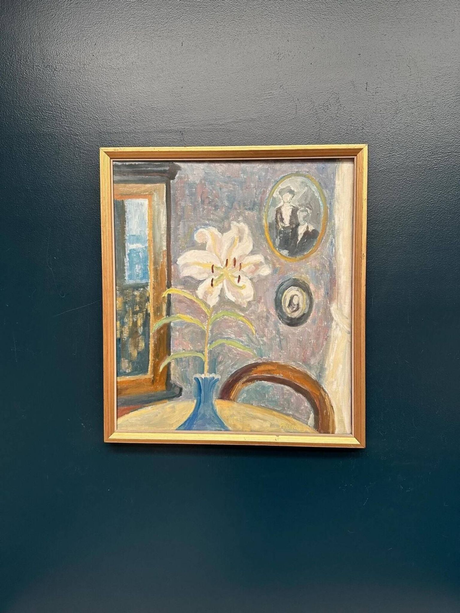 Huile su panneau suédoise – « Le Lys Blanc » par M. Niklas (May Nicklasson)