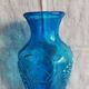 Italian vase in engraved blue glass