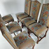 Beech Os De Mouton tapestry chairs (set of 6)