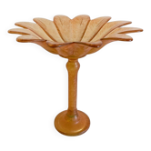 Vase compotier en verre Art Nouveau, design palmier, français, début du 20e siècle.