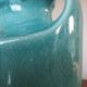 Turquoise cracked ceramic "amphora" lamp, numbered 50 60s