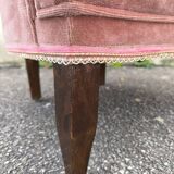 Pink velvet convertible armchair