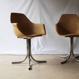 Set of 4 plastic dining armchairs 1960s