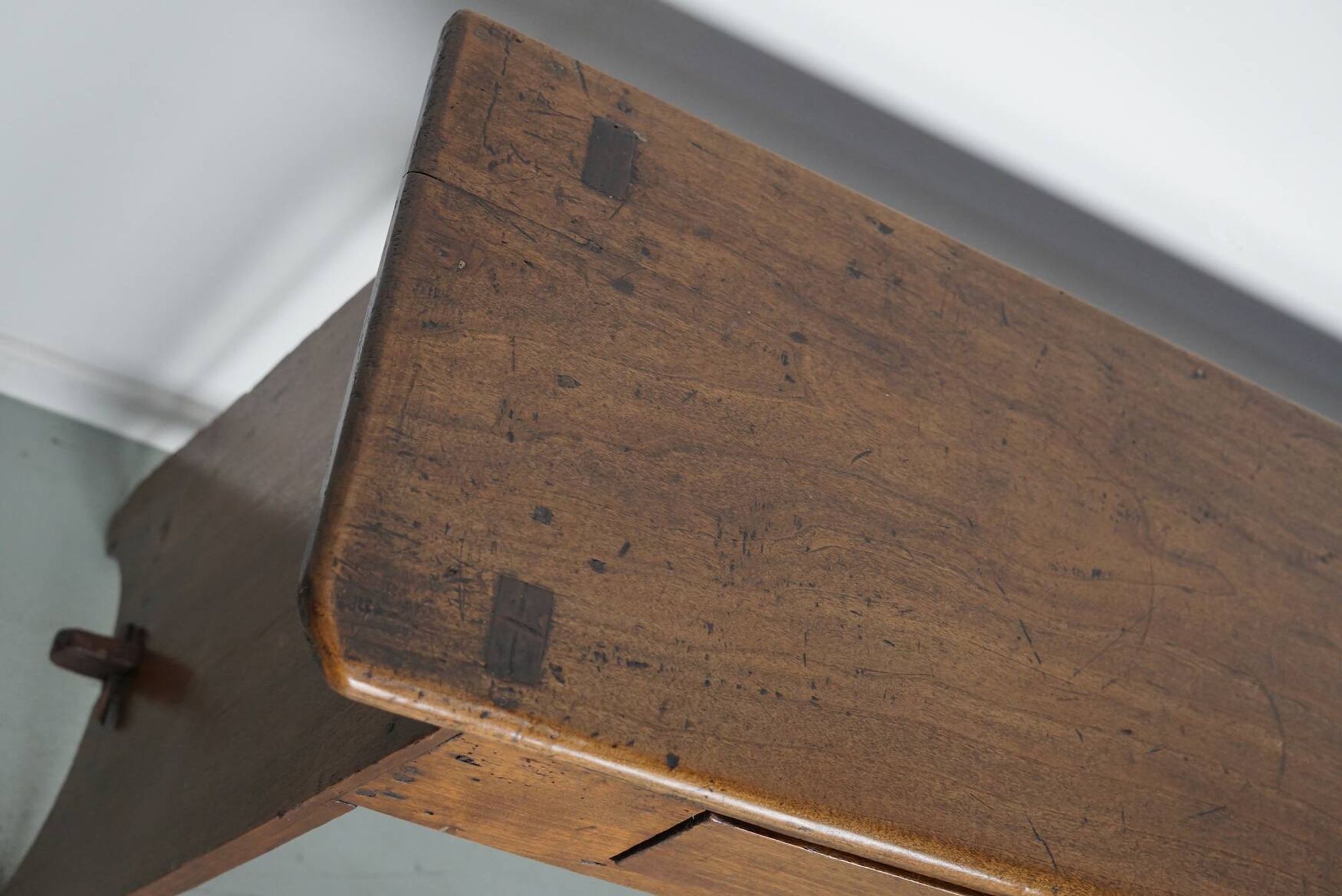 Antique rustic farmhouse fruitwood side table, France, 19th century