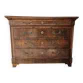 Importante commode Louis-Philippe en noyer patiné, XIXᵉ siècle