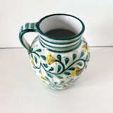 Enameled terracotta flower pitcher