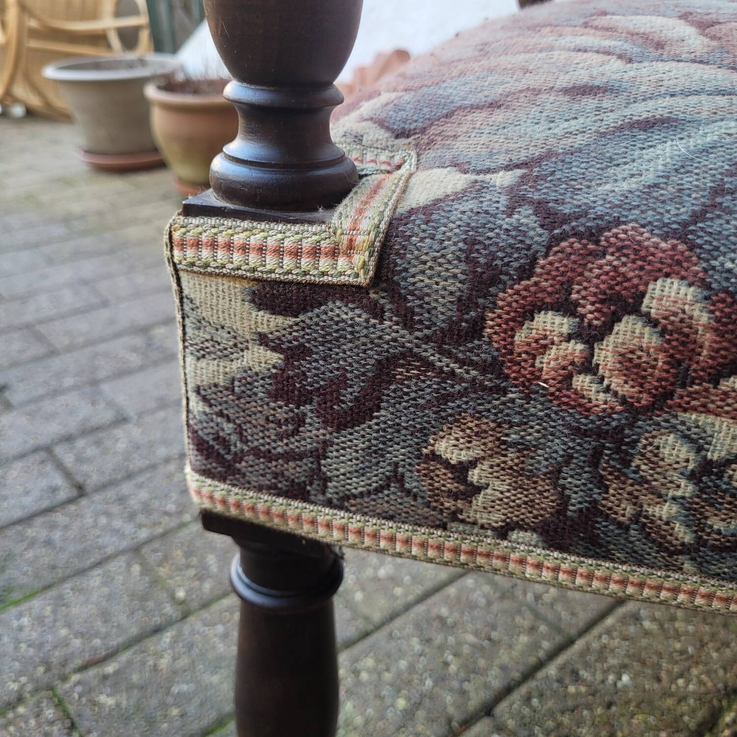 Large "Sheep Bone" armchair — Louis XIII style, late 19th century