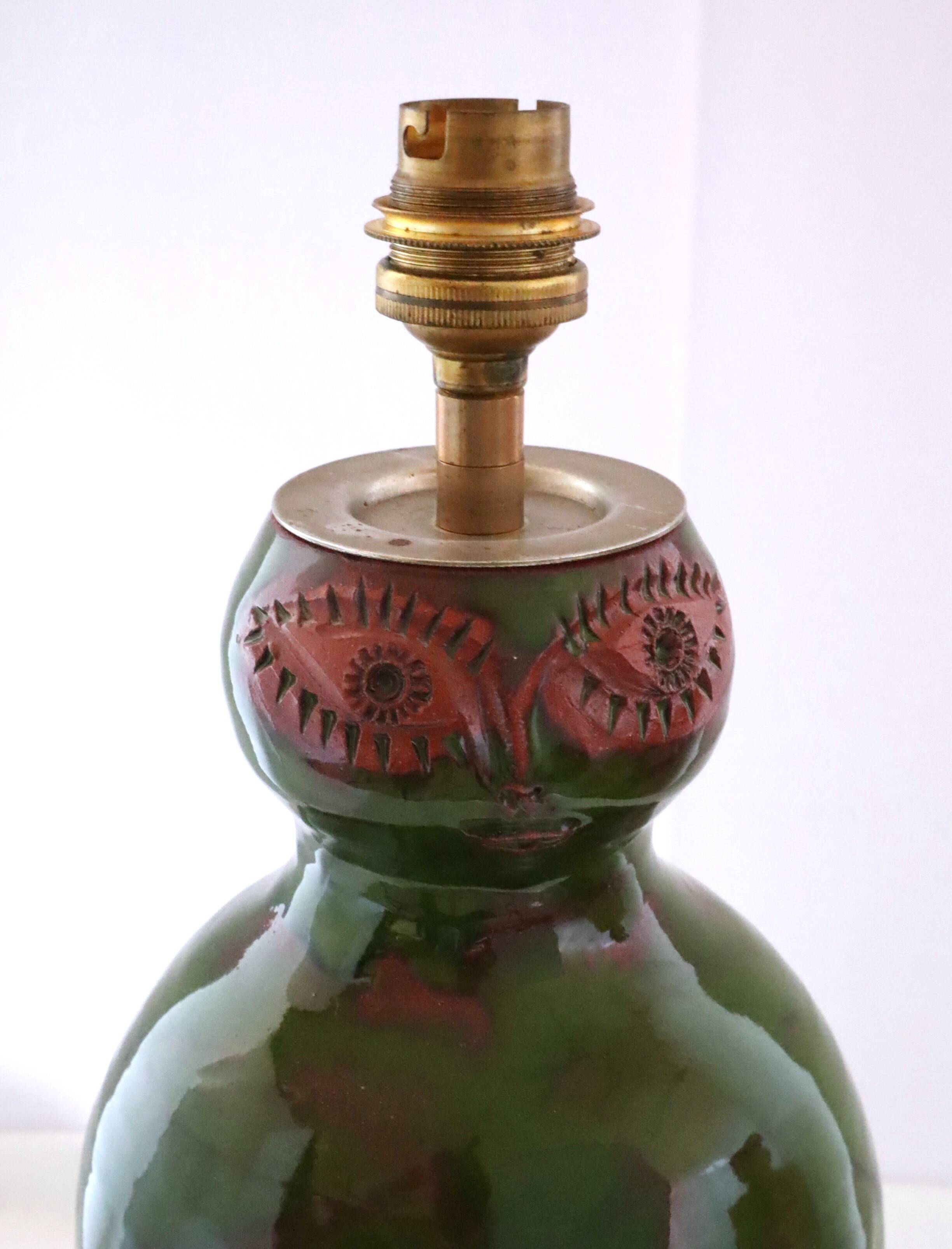 Michel Argans 1990 ceramic anthropomorphic lamp