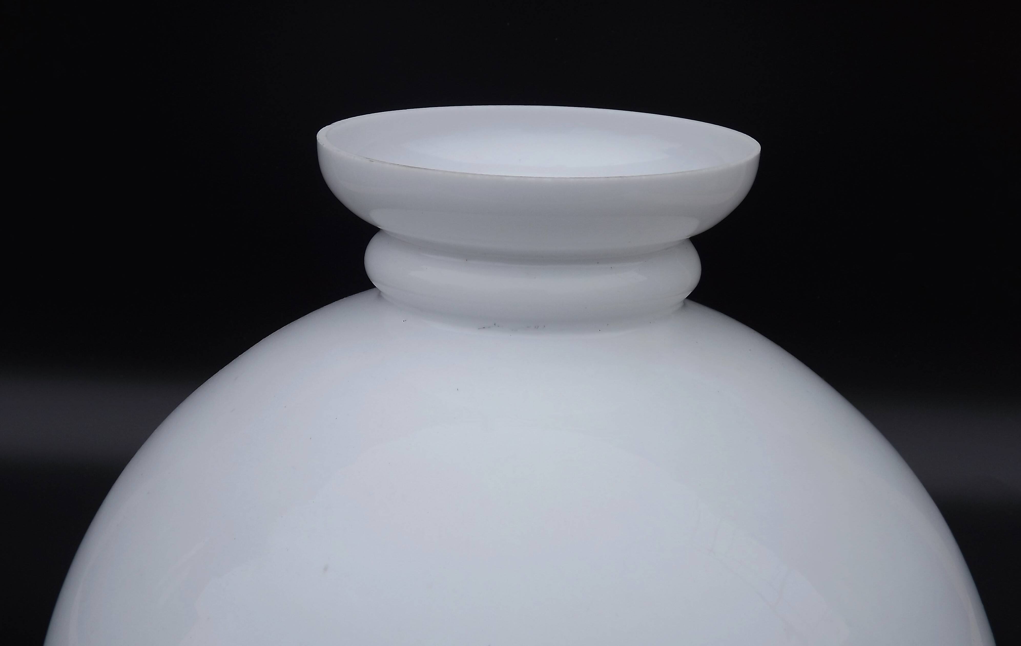 French Vintage White Opaque Glass Lantern Style Replacement Shade 0185