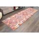 1970s Turkish Oushak Handmade Wool Cotton Pink Runner Rug 98x315