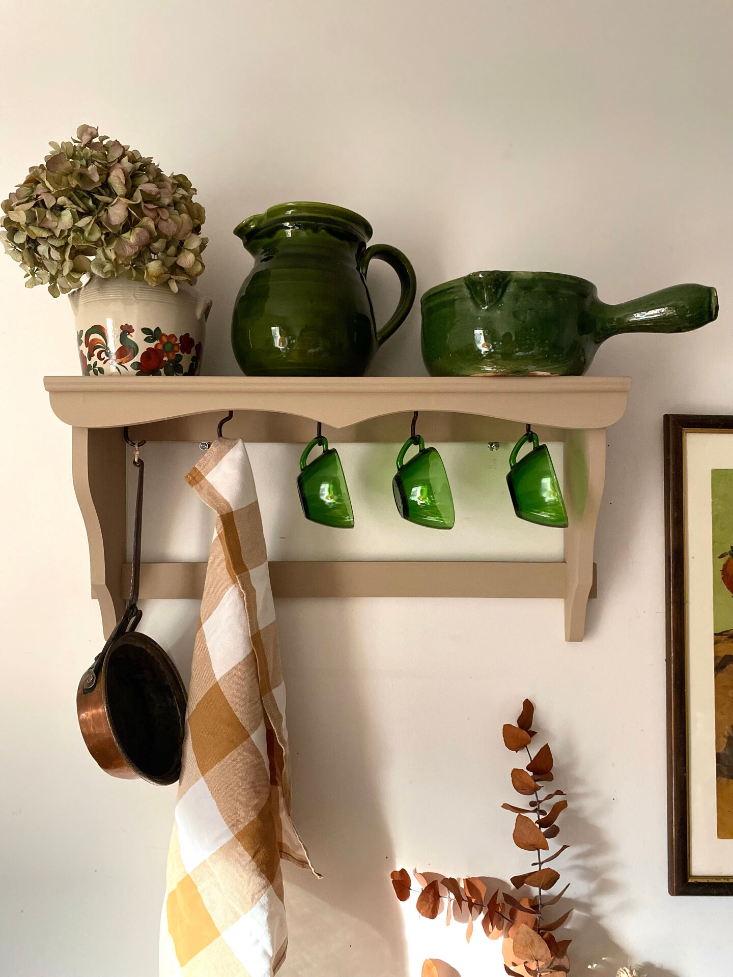 Antique wooden wall shelf