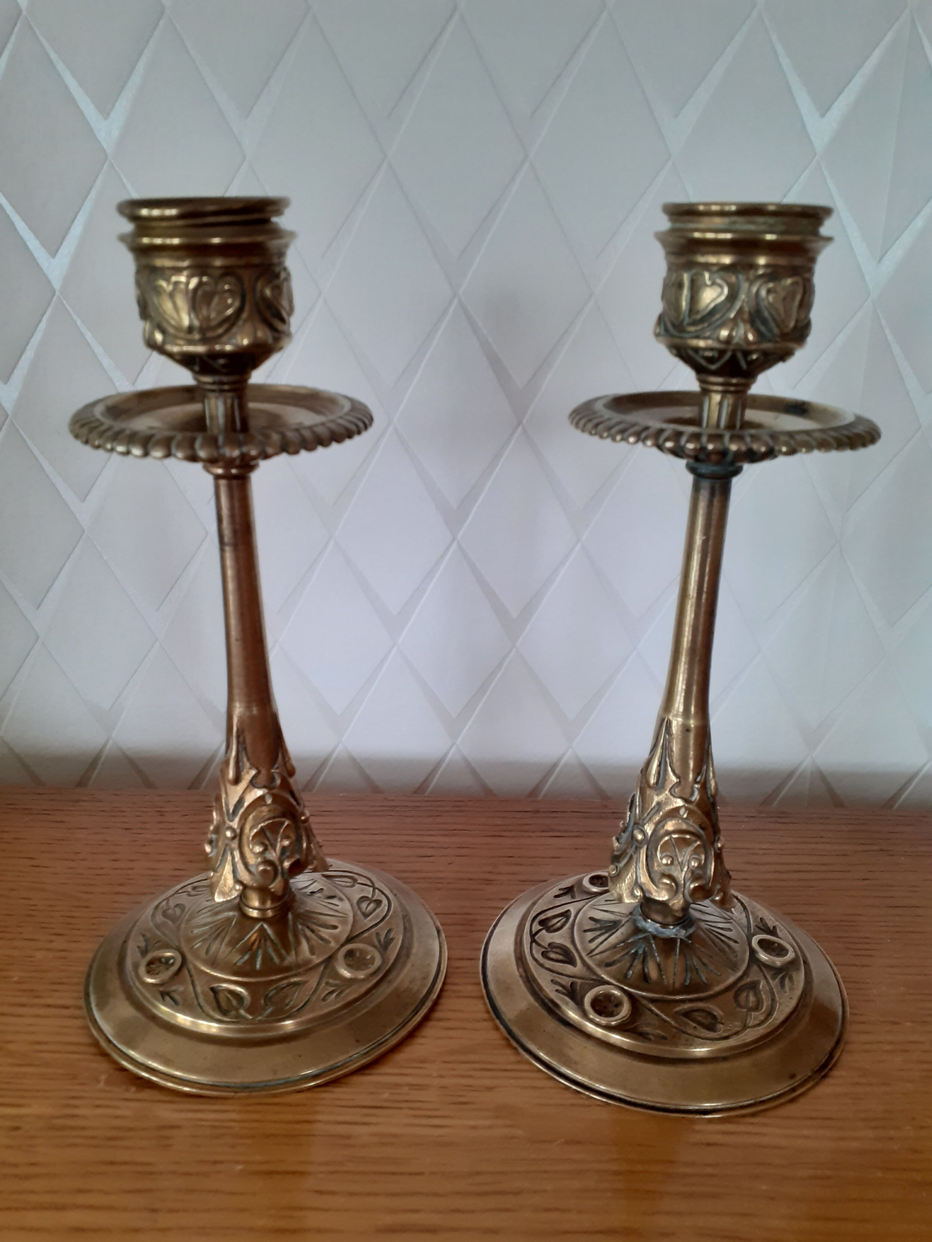 Pair of antique candle holders