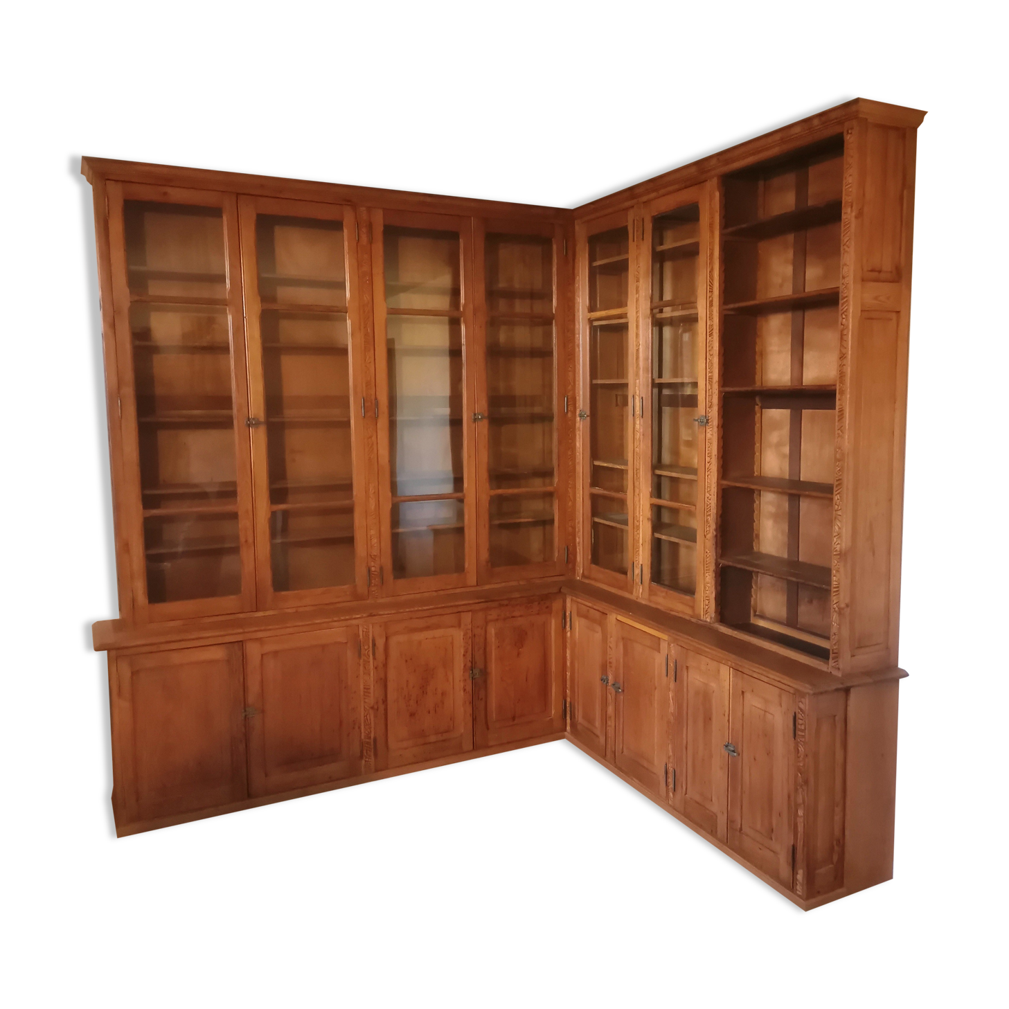 Old pharmacy furniture at an angle