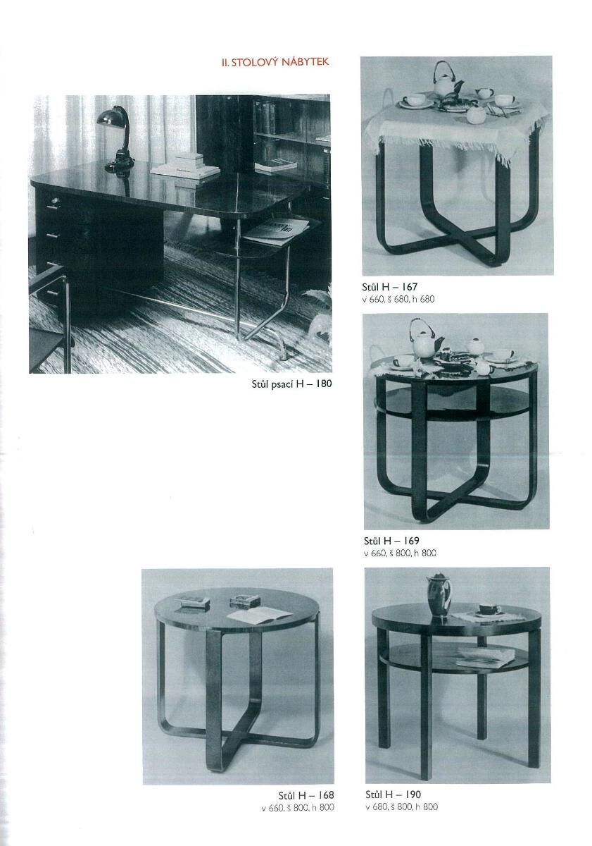 Modernist coffee table H-168 designed by Jindrich Halabala for UP Závody, 1930
