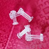 6 repose-couverts en verre massif en forme de colonne