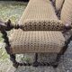 Three-seater armchair in Louis XIII style made of oak from the 19th century.