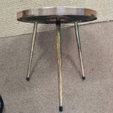 Table basse laiton et simili cuir
