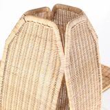 Set of 4 vintage chairs in gilded metal and wicker