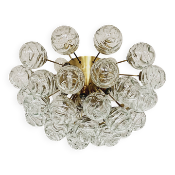 1 sur 2 incroyables lampes à flush en verre doré à bulles par Doria