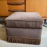 Large brown velvet pouf
