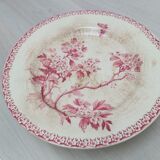 Cake dish on foot in iron earth of Gien model Pink hawthorn