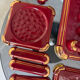 Art Deco table service in glazed burgundy and gold earthenware – Complete