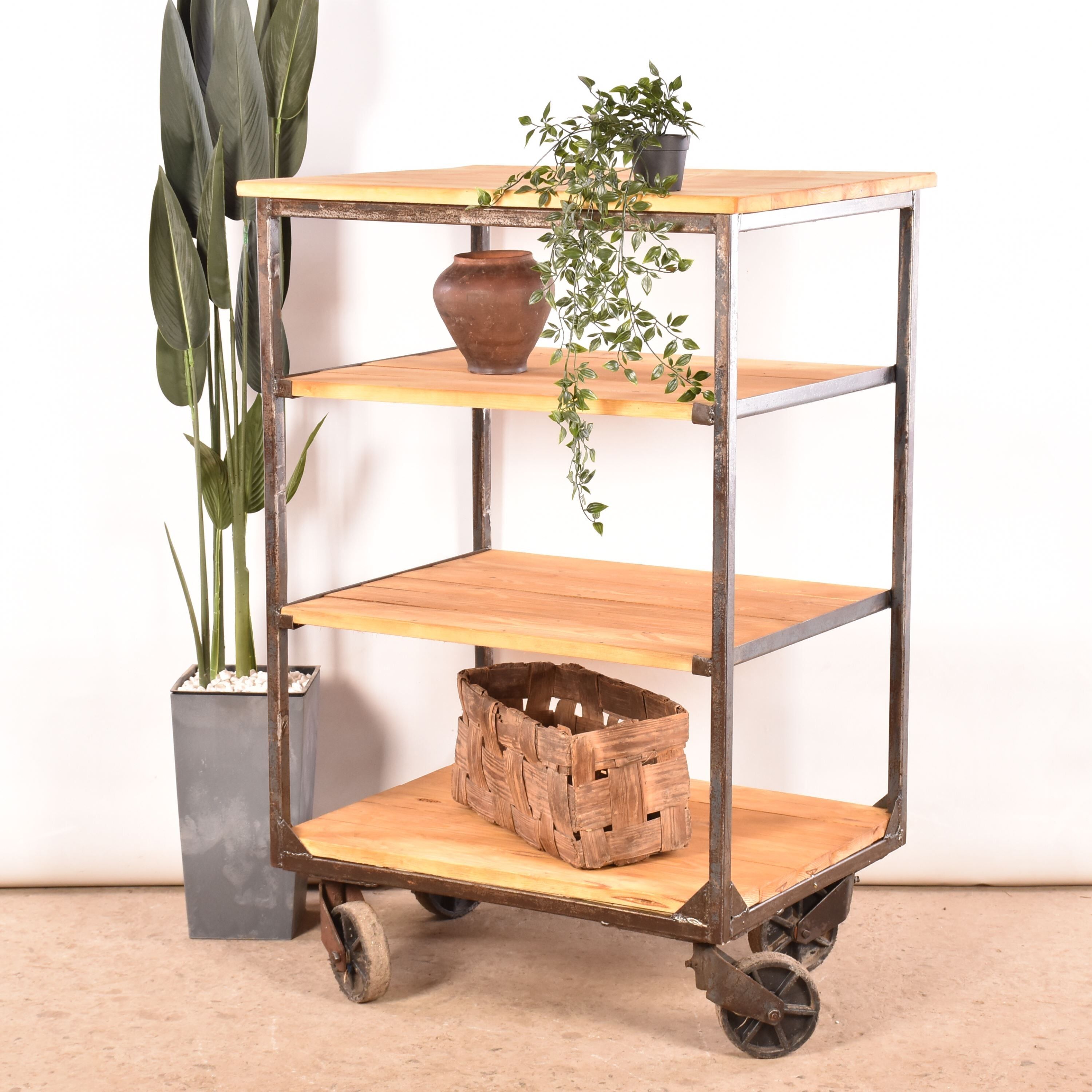 Industrial trolley cart shelving unit