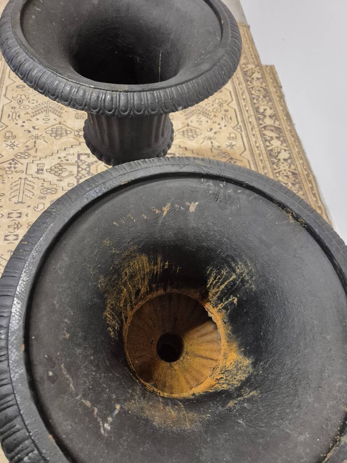 Pair of Medici cast iron vases from Maison Bourgeoise