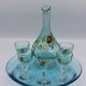 Magnificent liqueur service in blue glass enamel legras george sand art no