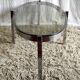 Table basse de forme élyptique en metal chomé et verre fumé, années 70