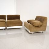 Set of 4 "Orbis" velvet armchairs by Luigi Colani for Colani