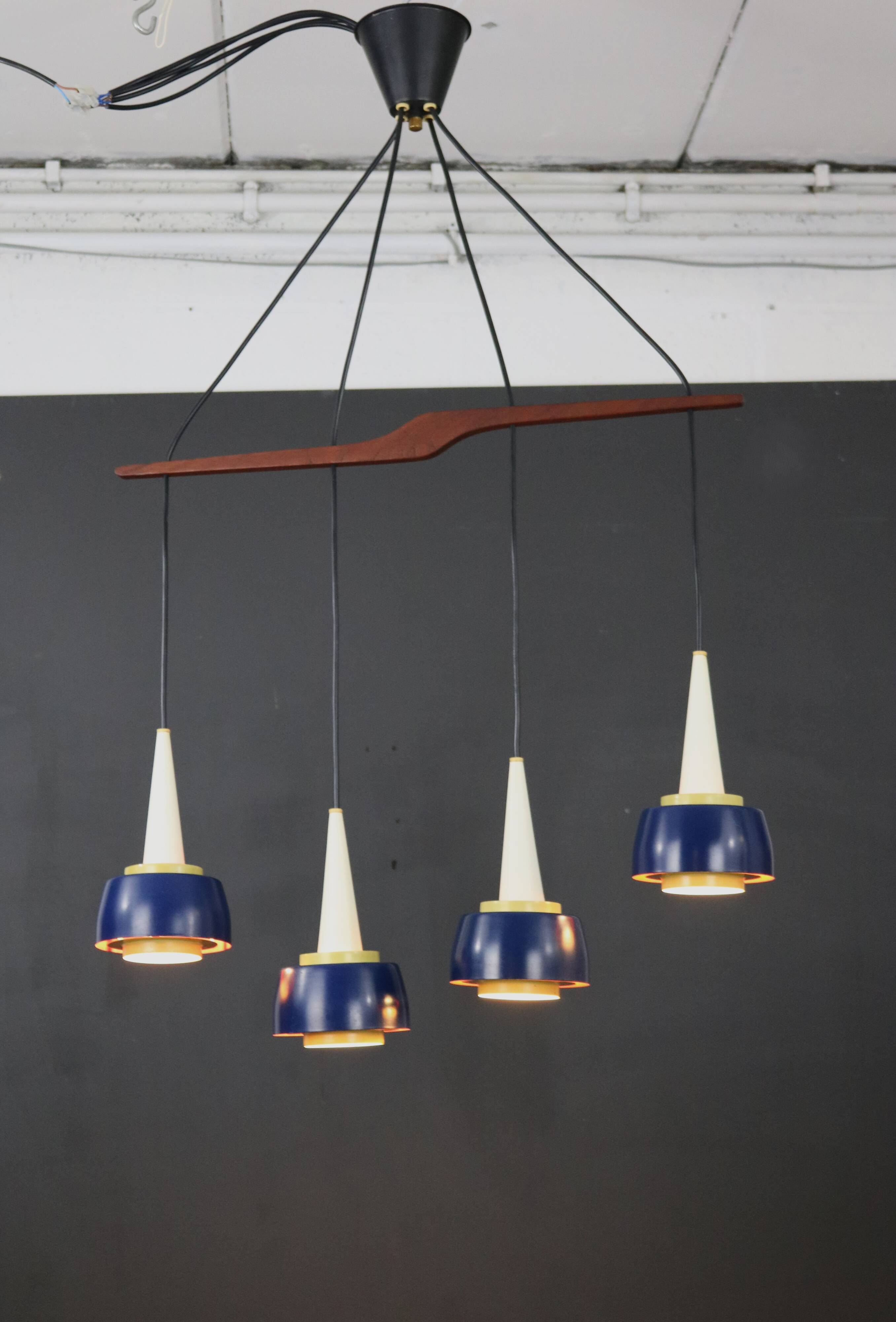 Very rare chandelier by Danish Voss Belysning  - Denmark 1950s