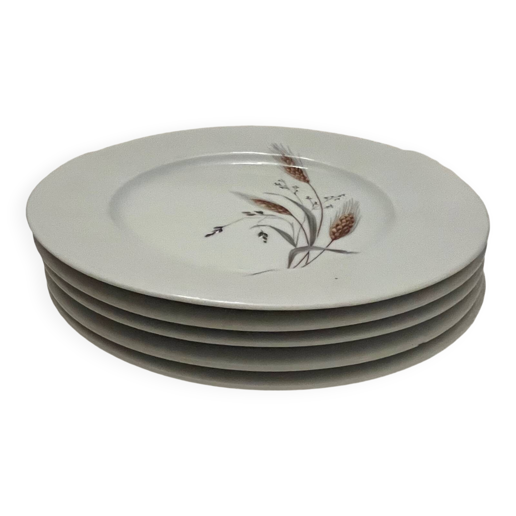 5 assiettes à dessert en porcelaine