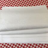 Nappe blanche en lin art déco