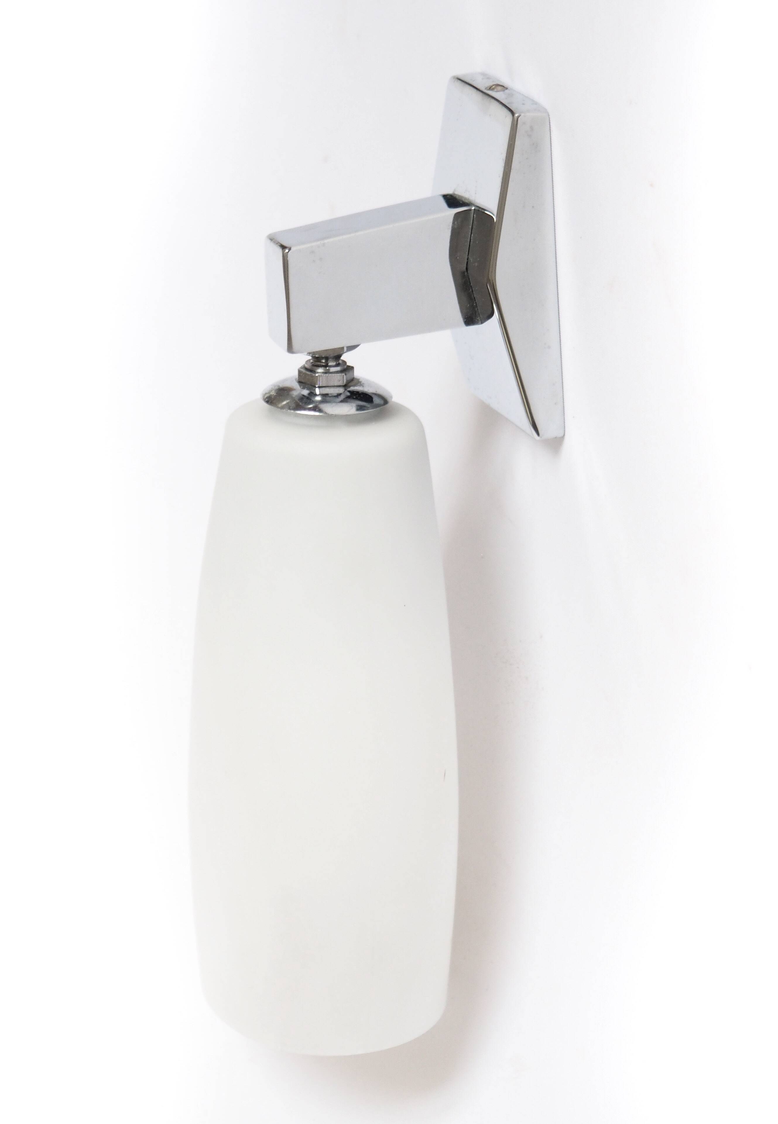 Italian chrome and opaline wall light 1970