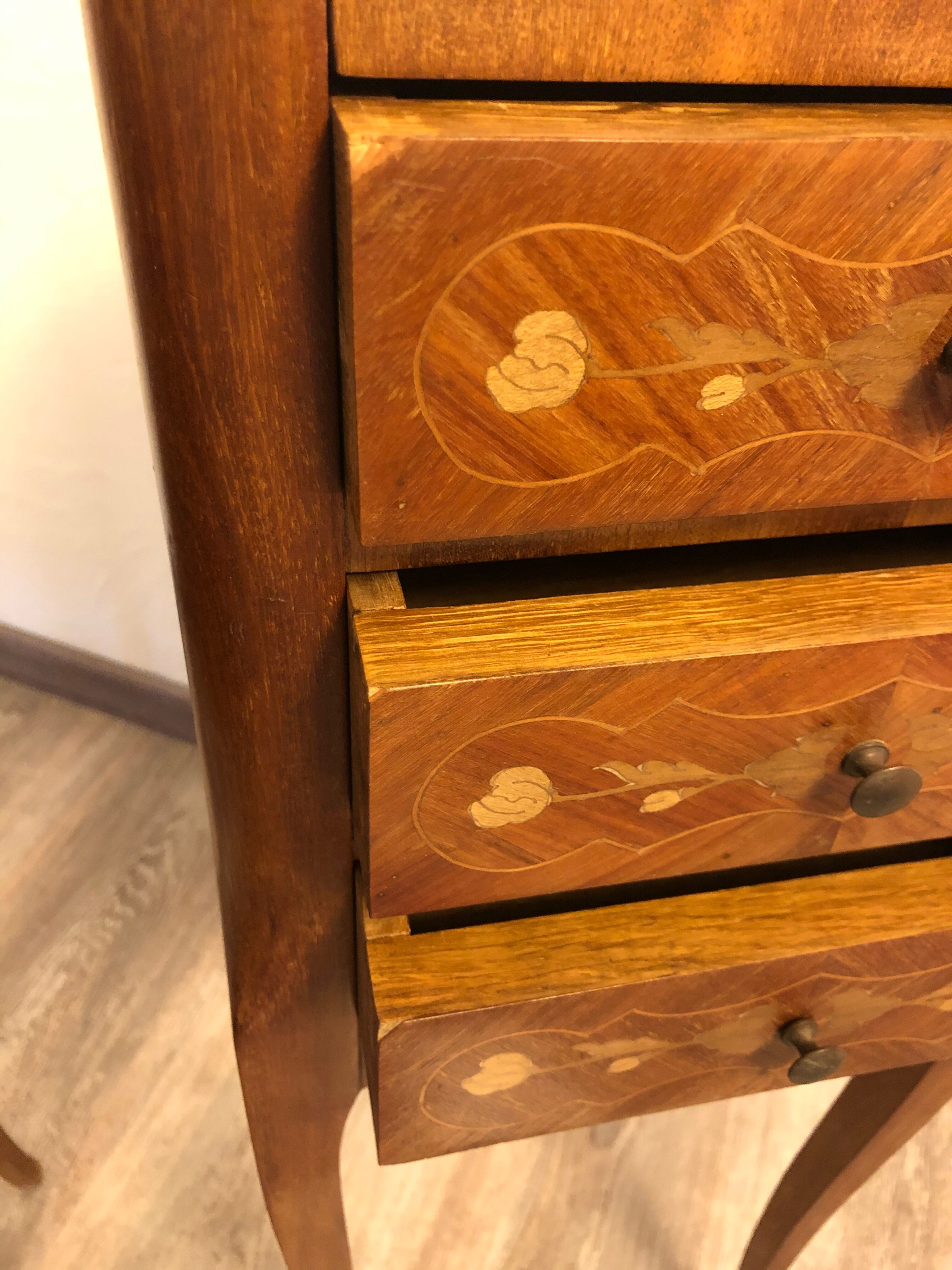 Pair of bedsides Louis XV rosewood marquetry