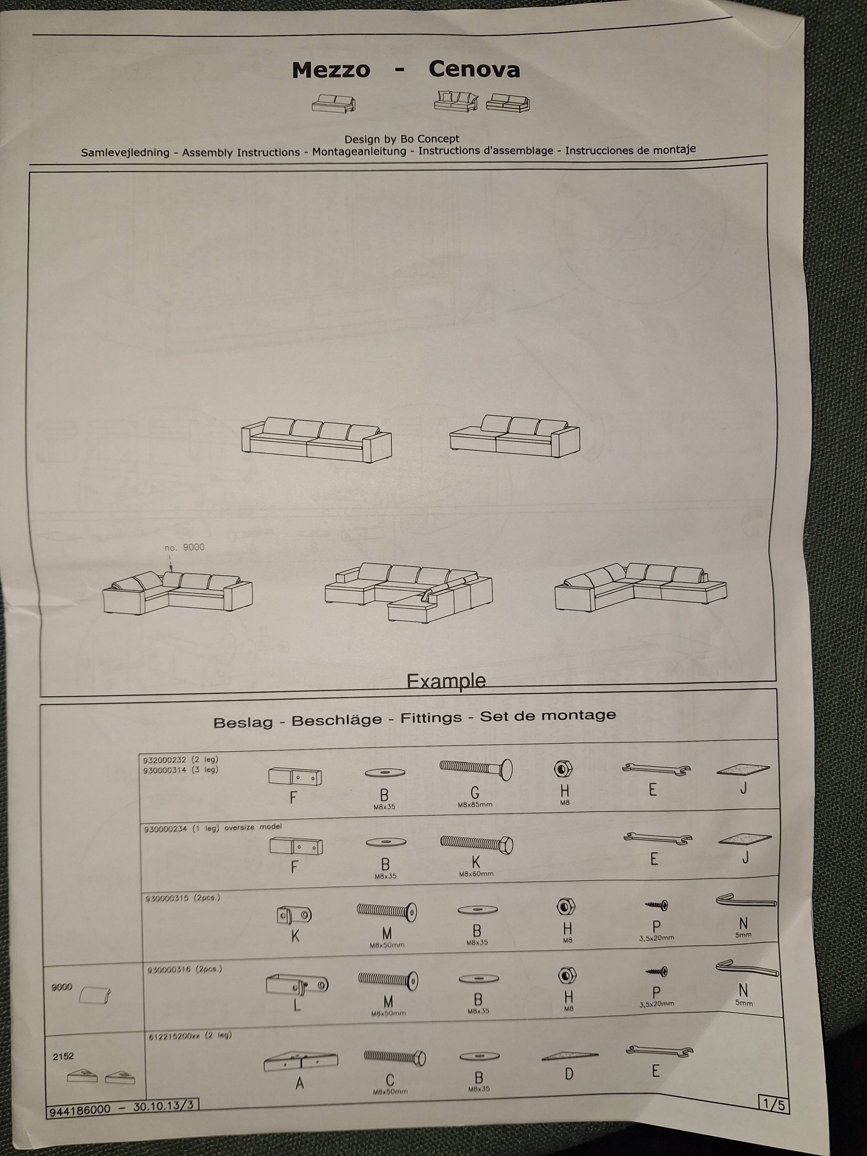 BoConcept modular grey corner sofa