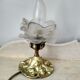 Art nouveau lamp in gilded bronze with glass tulip