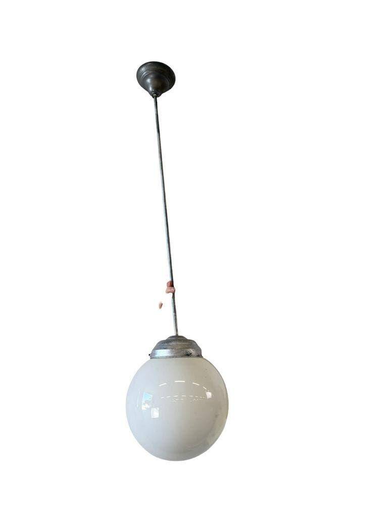 Vintage Art Deco suspension / chandelier with opaline shade