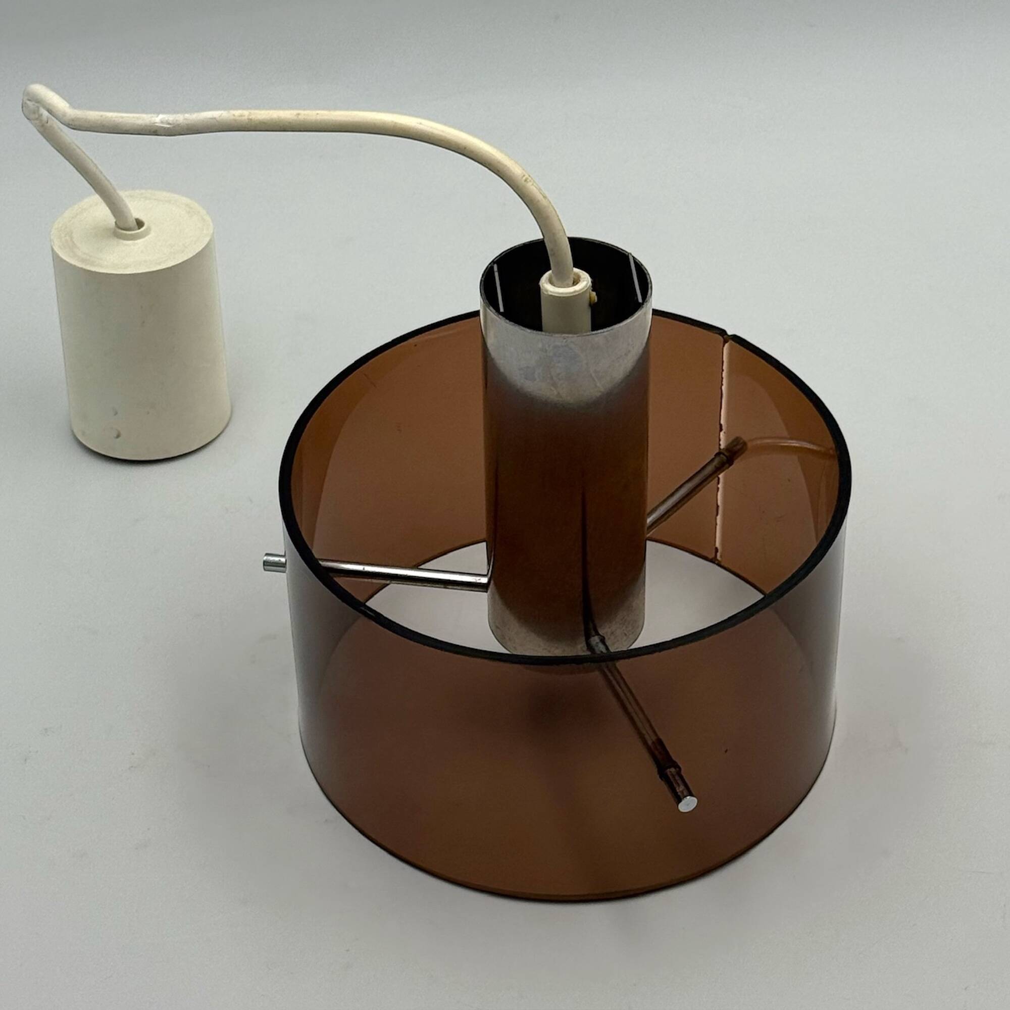 Vintage Italian Acrylic and Chrome Pendant Light, 1970s